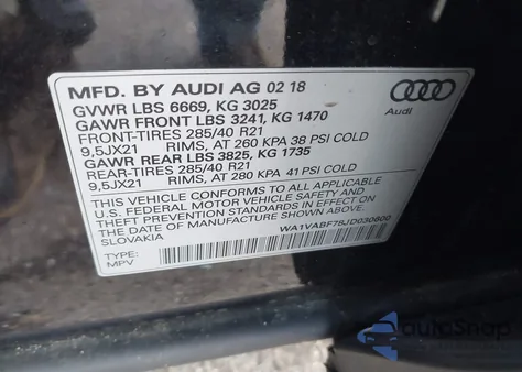 2018 Audi Q7 3.0T Premium из США, поврежденный, VIN WA1VABF78JD030600